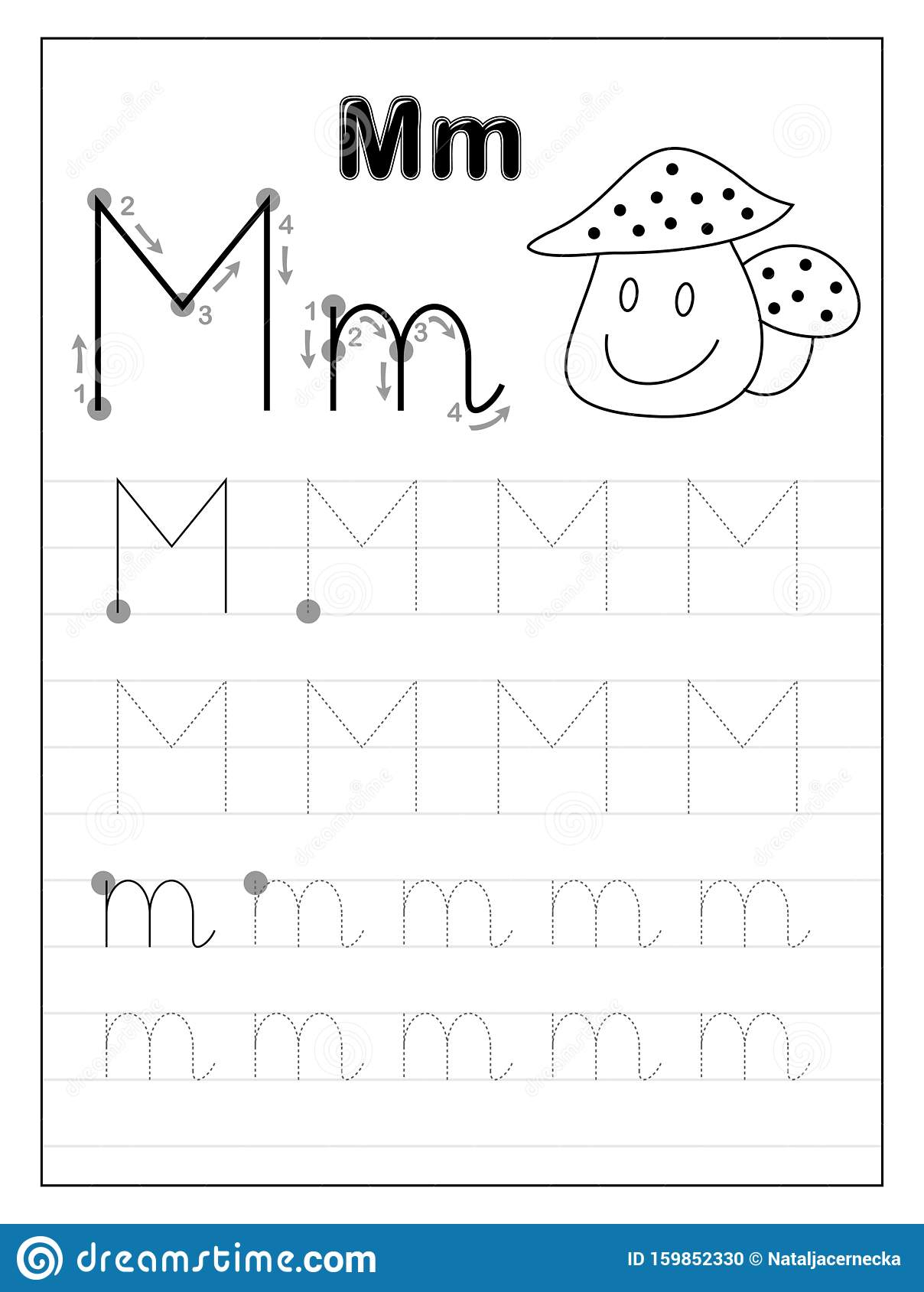 letter tracing m alphabetworksheetsfreecom