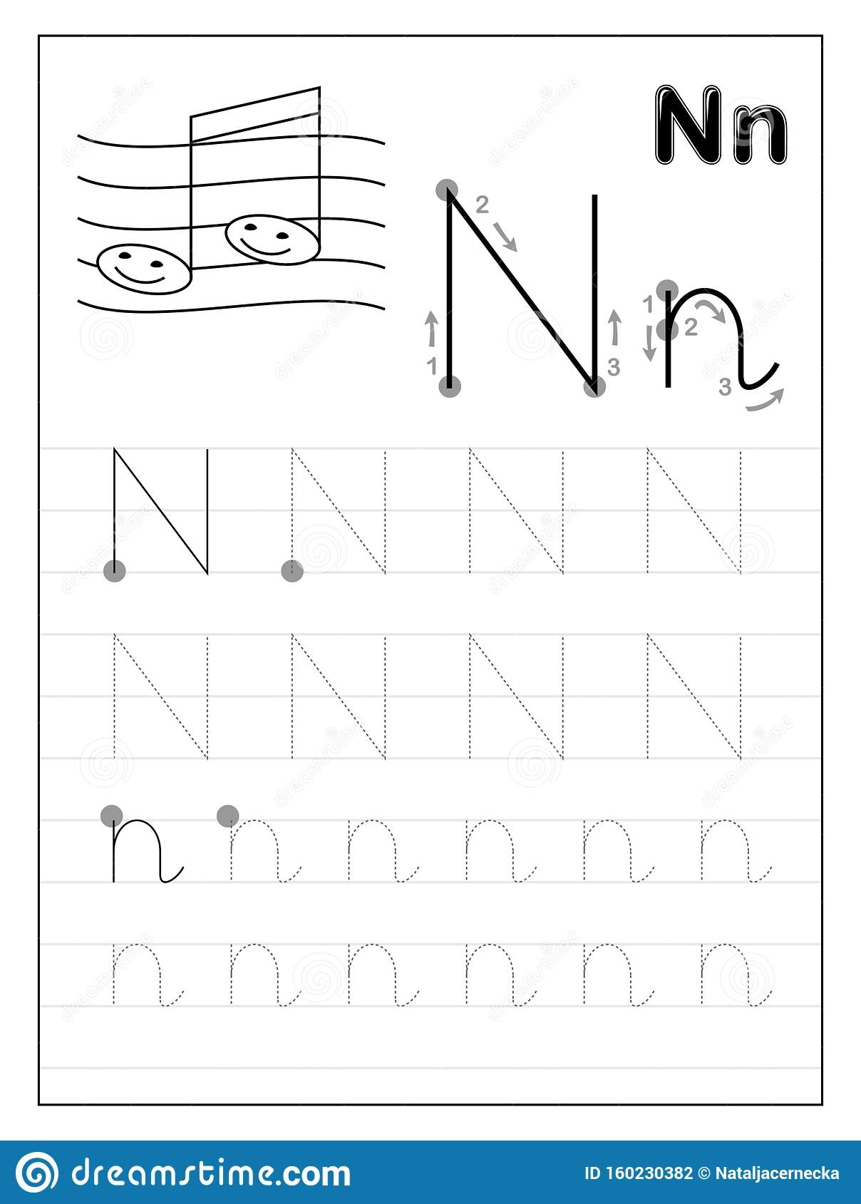 Alphabet N Tracing AlphabetWorksheetsFree