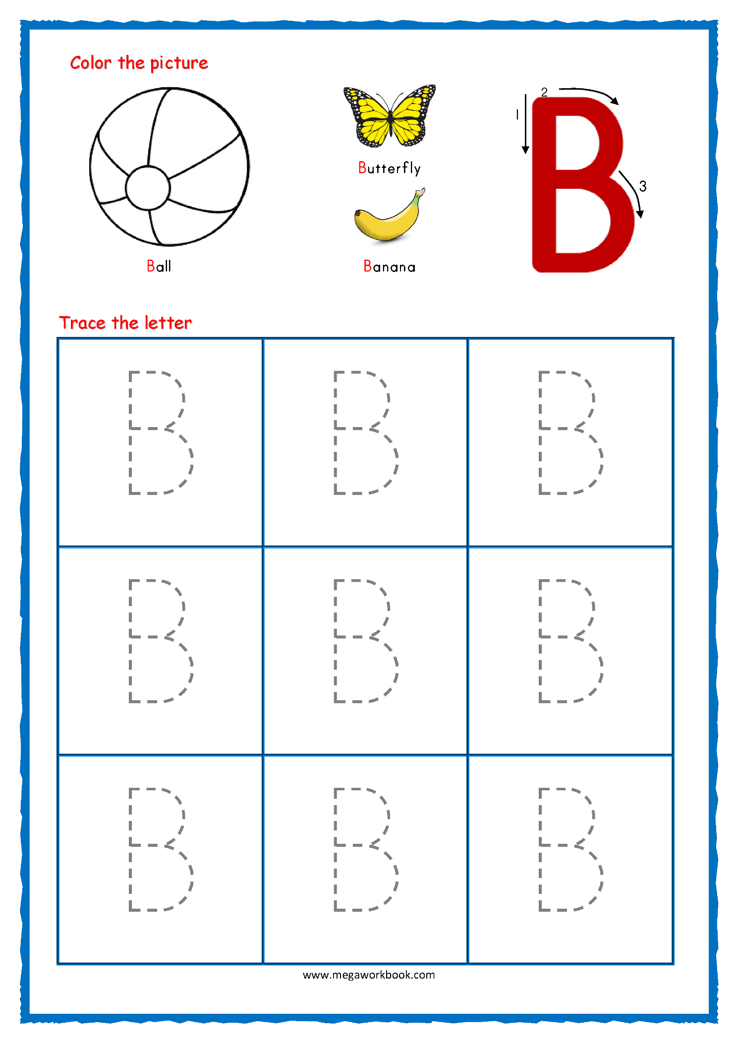 Free Printable Letter B Tracing Worksheets - Printable Word Searches