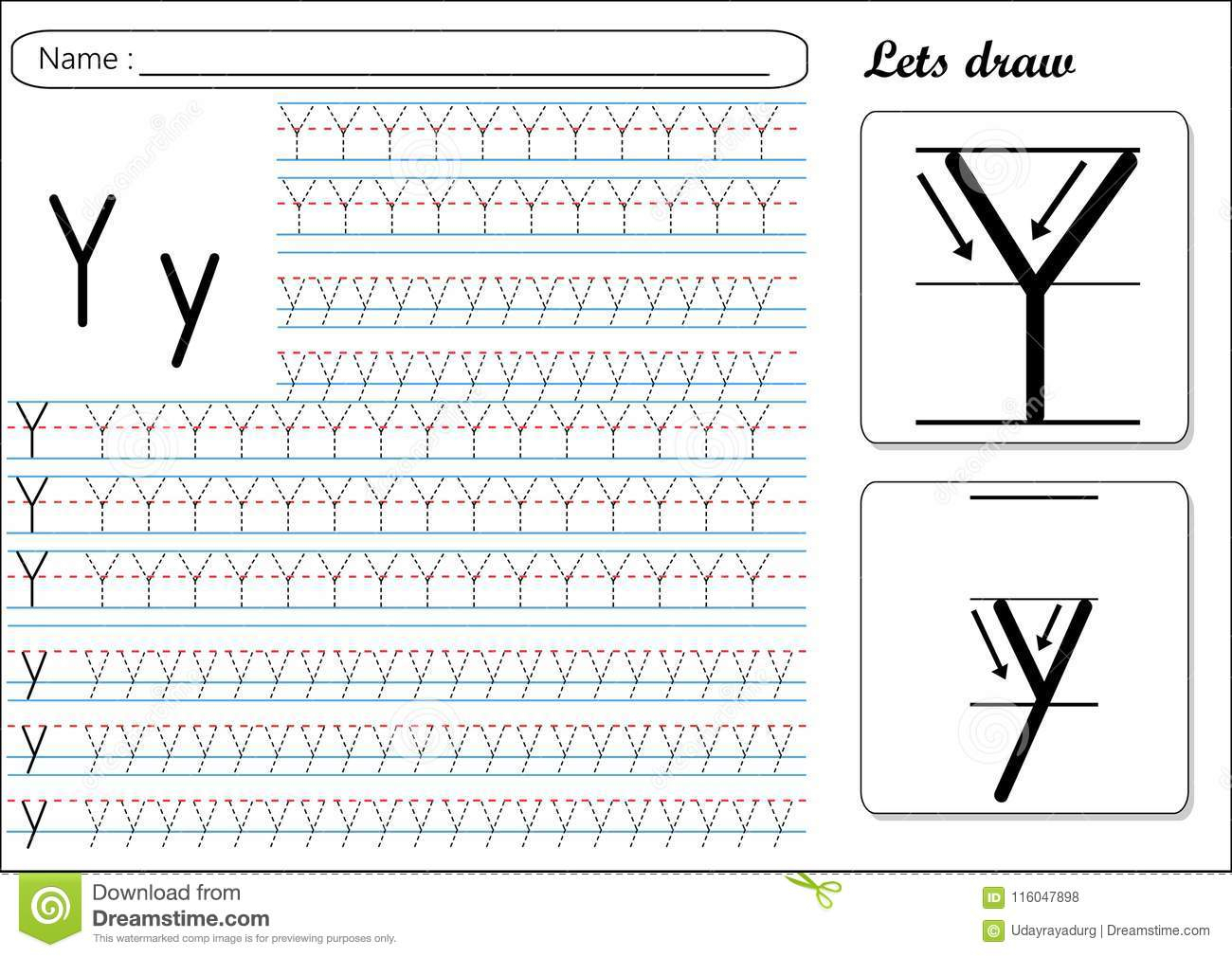 Letter Tracing Y AlphabetWorksheetsFree