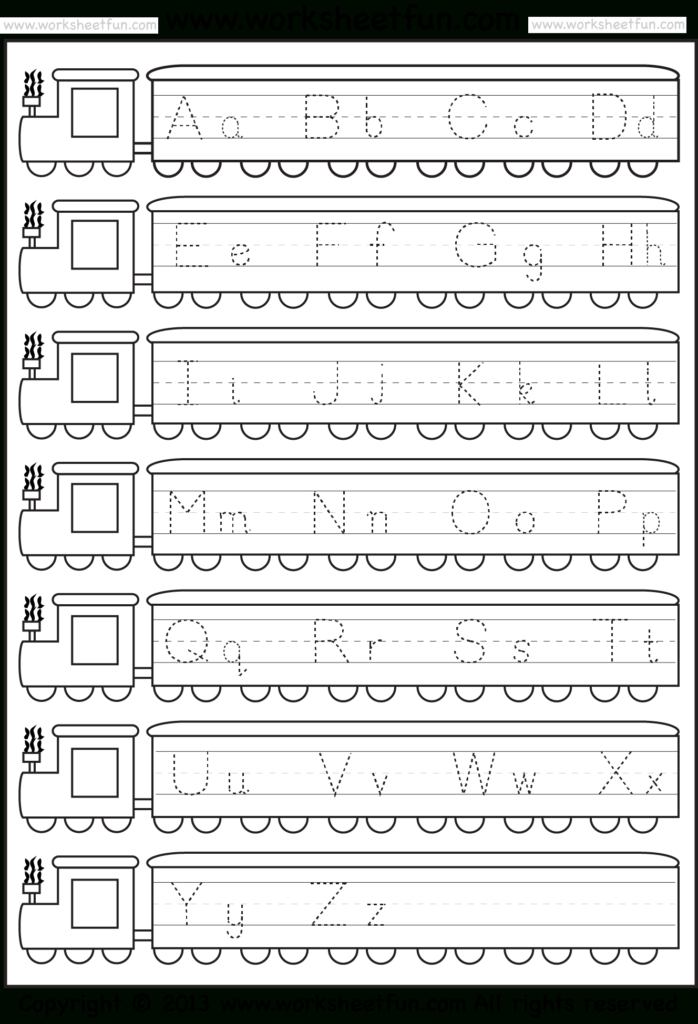 Alphabet Tracing Train AlphabetWorksheetsFree