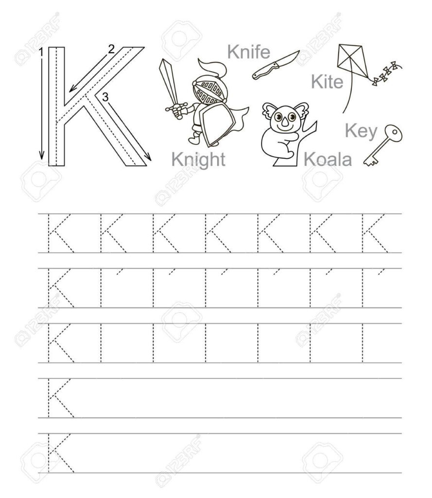 K Letter Tracing | AlphabetWorksheetsFree.com