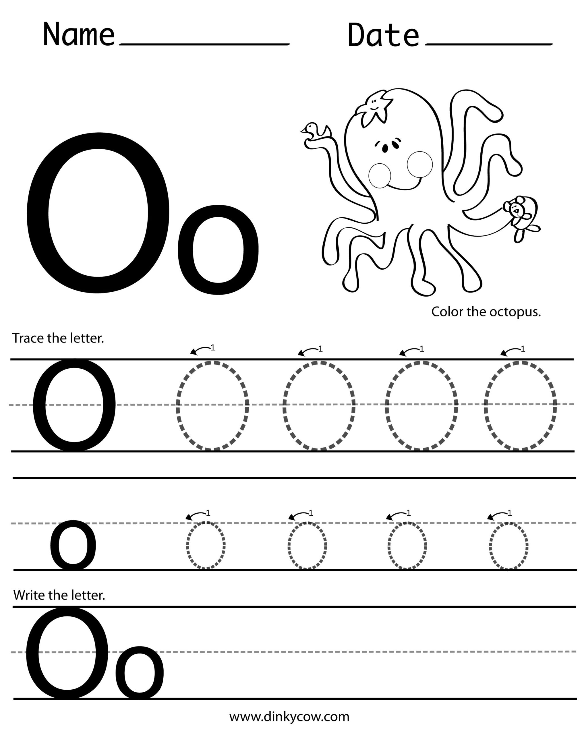 Letter O Tracing Sheet AlphabetWorksheetsFree