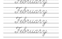 12 Free Months Of The Year Cursive Handwriting Worksheets