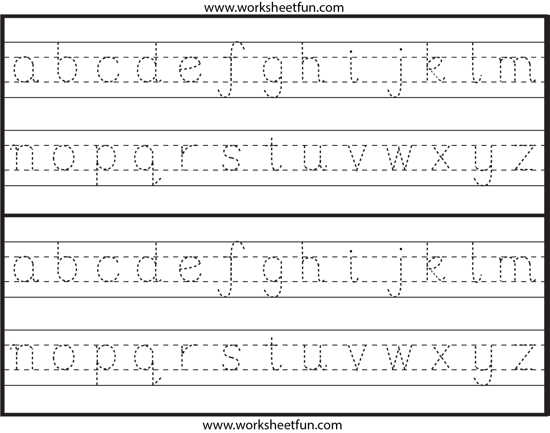 Alphabet Tracing Lowercase AlphabetWorksheetsFree