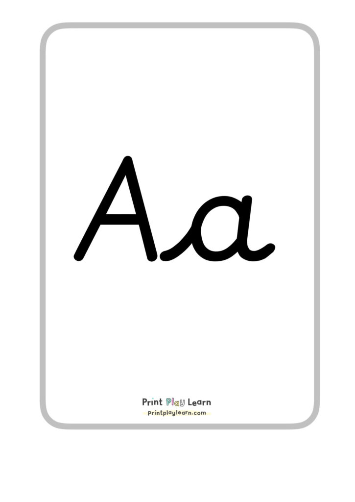 Alphabet A4 Posters Upper And Lower Case Cursive Font
