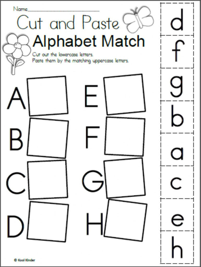 Alphabet Matching   Interactive Worksheet For Alphabet Matching Worksheets Pdf