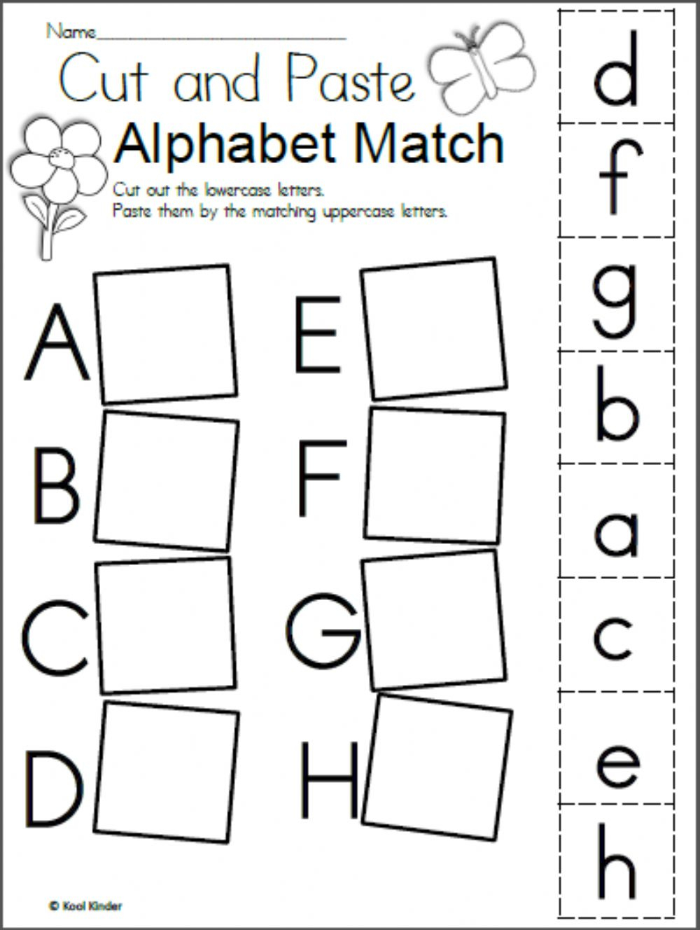 10 best alphabet matching printable worksheets for free at ...