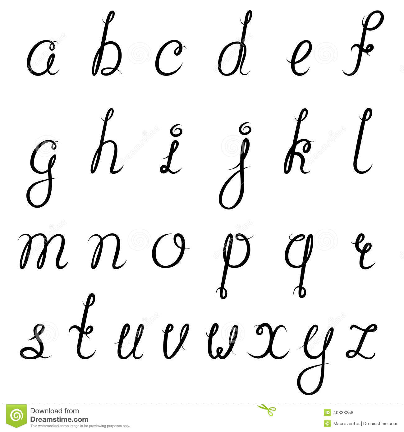L'alphabet Cursive Minuscule | AlphabetWorksheetsFree.com
