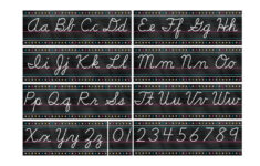 Chalkboard Brights Cursive Alphabet Bulletin Board