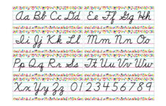 Confetti Cursive Alphabet Line Bulletin Board