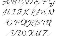 Connected Cursive Uppercase &amp; Lowercase Letter Stencils A-Z