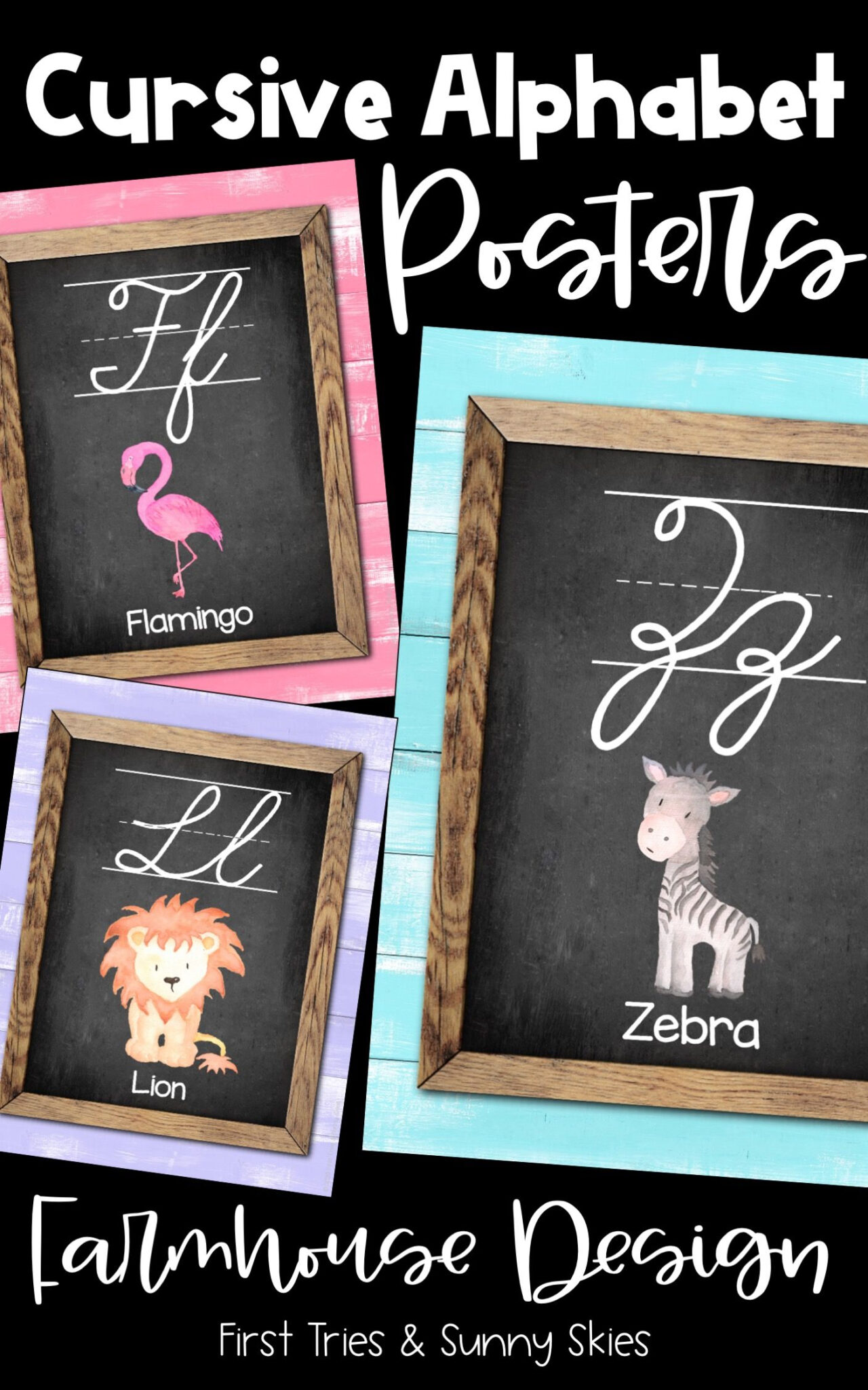 Cursive Abc Posters Printable Alphabet Posters For 