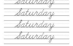 Days Of The Week Cursive Handwriting Worksheets In Name pertaining to Name Tracing Handwriting Worksheets