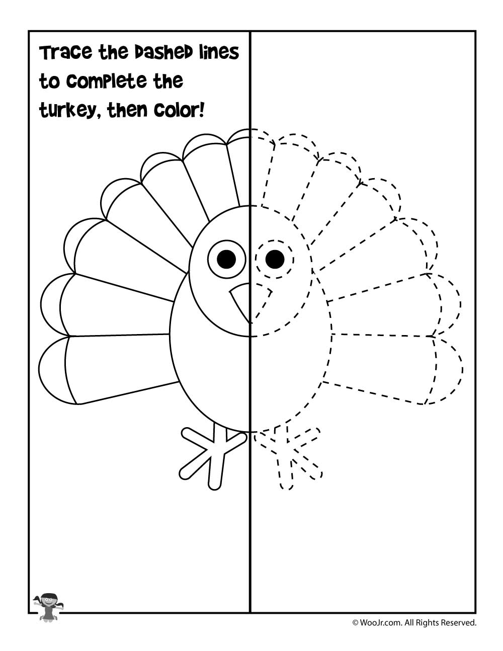 Turkey Tracing Worksheet AlphabetWorksheetsFree