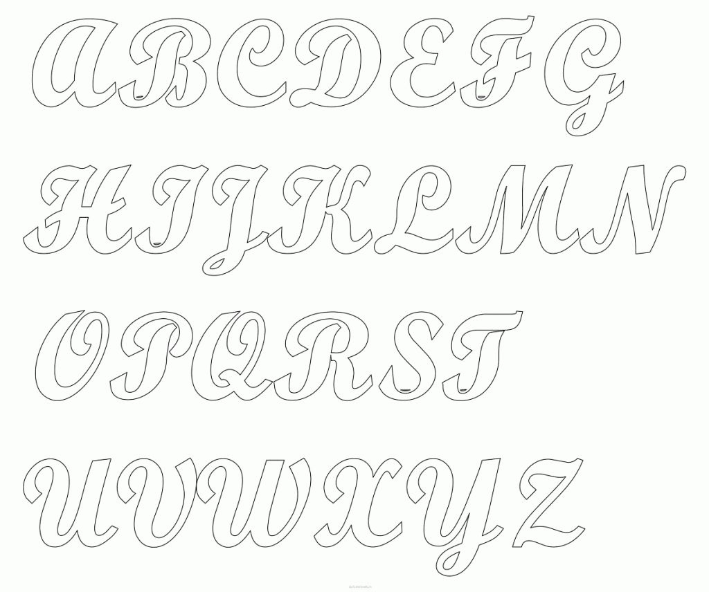 Cursive Alphabet Outline | AlphabetWorksheetsFree.com