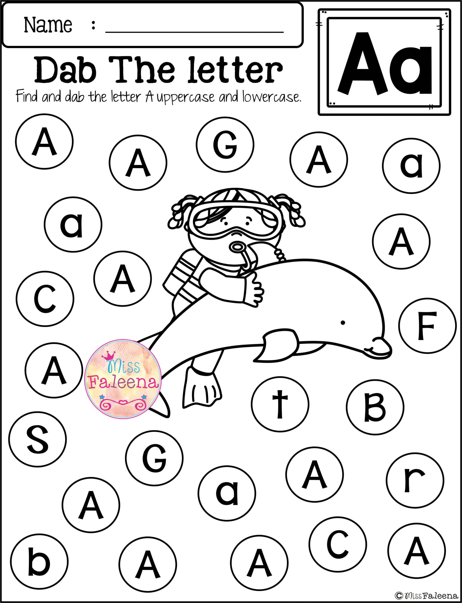 Alphabet Dab Worksheets AlphabetWorksheetsFree