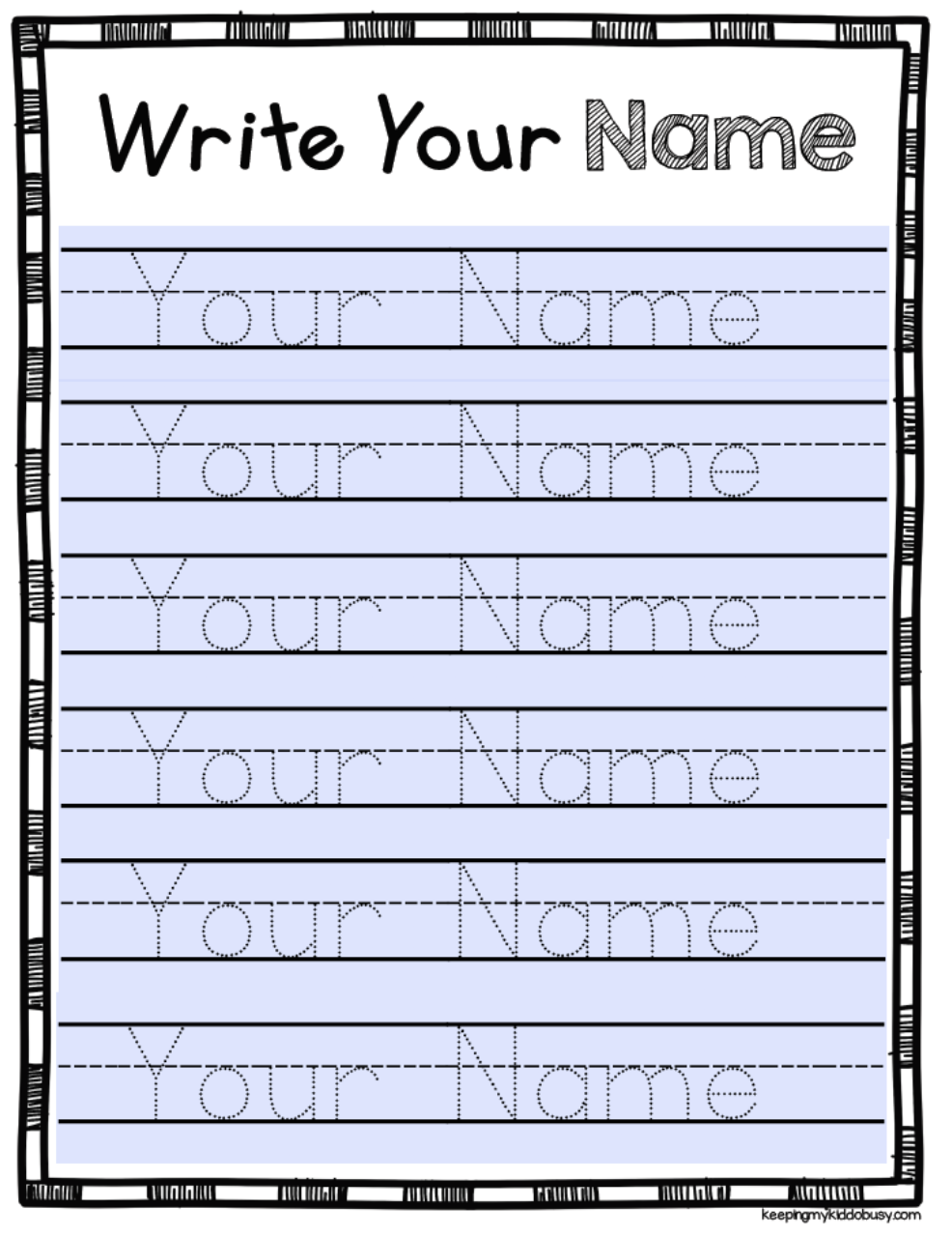 Free Printable Name Tracing Worksheets | AlphabetWorksheetsFree.com