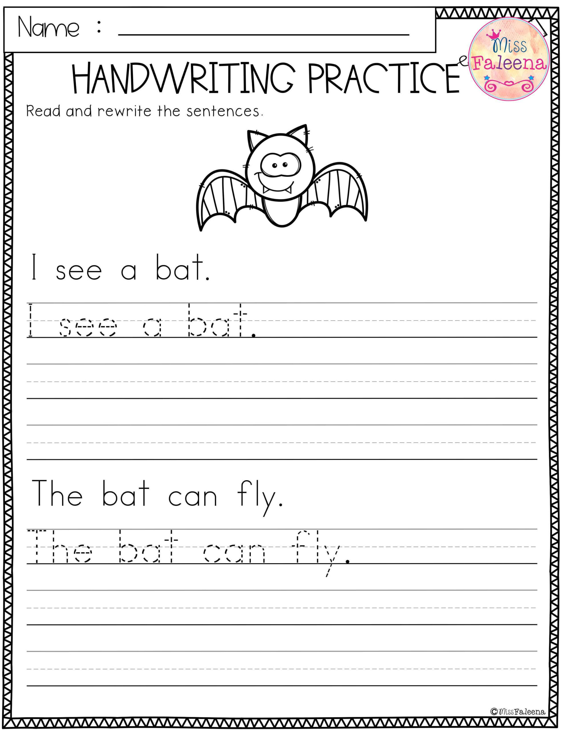 Handwriting Worksheet For 4 Year Olds
