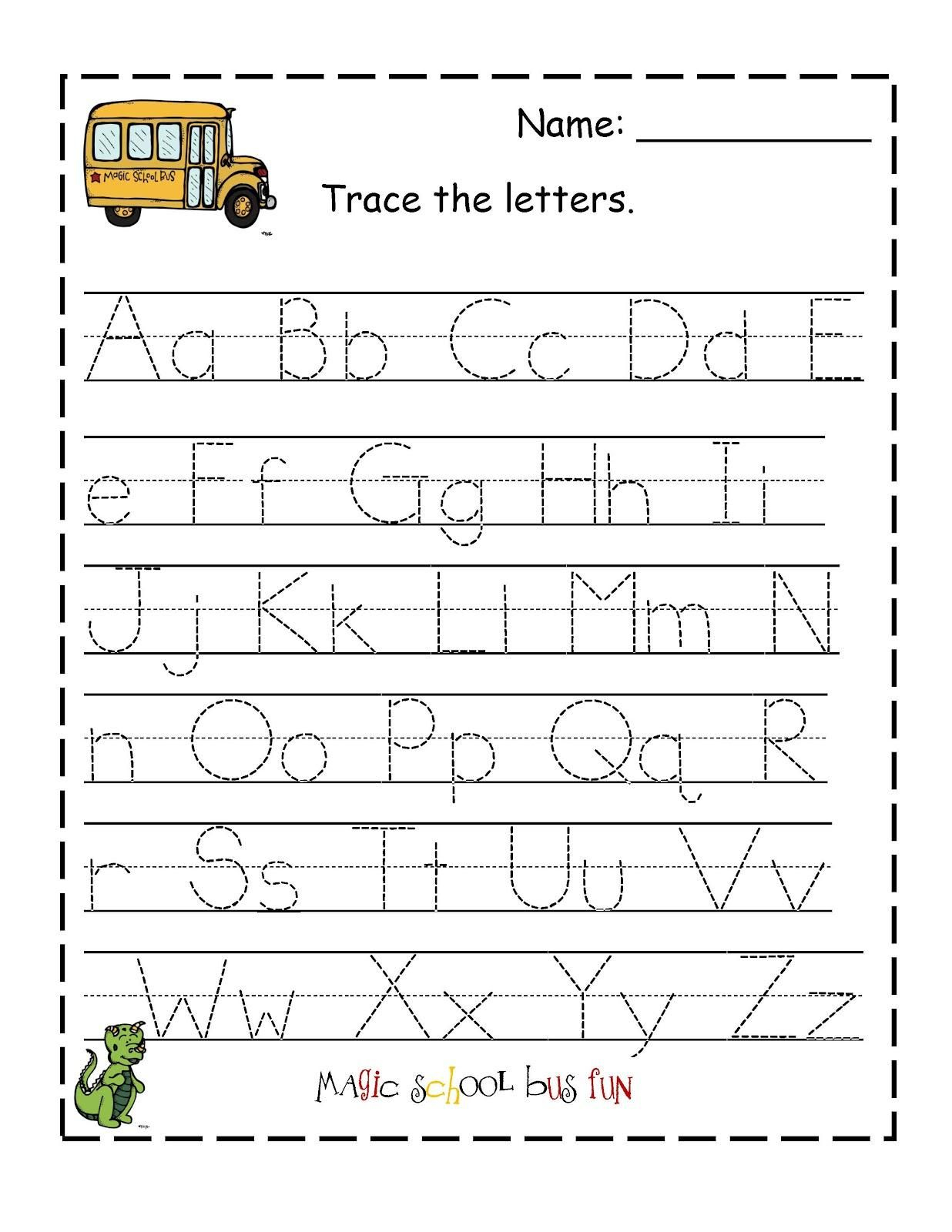 alphabet tracing worksheet practice