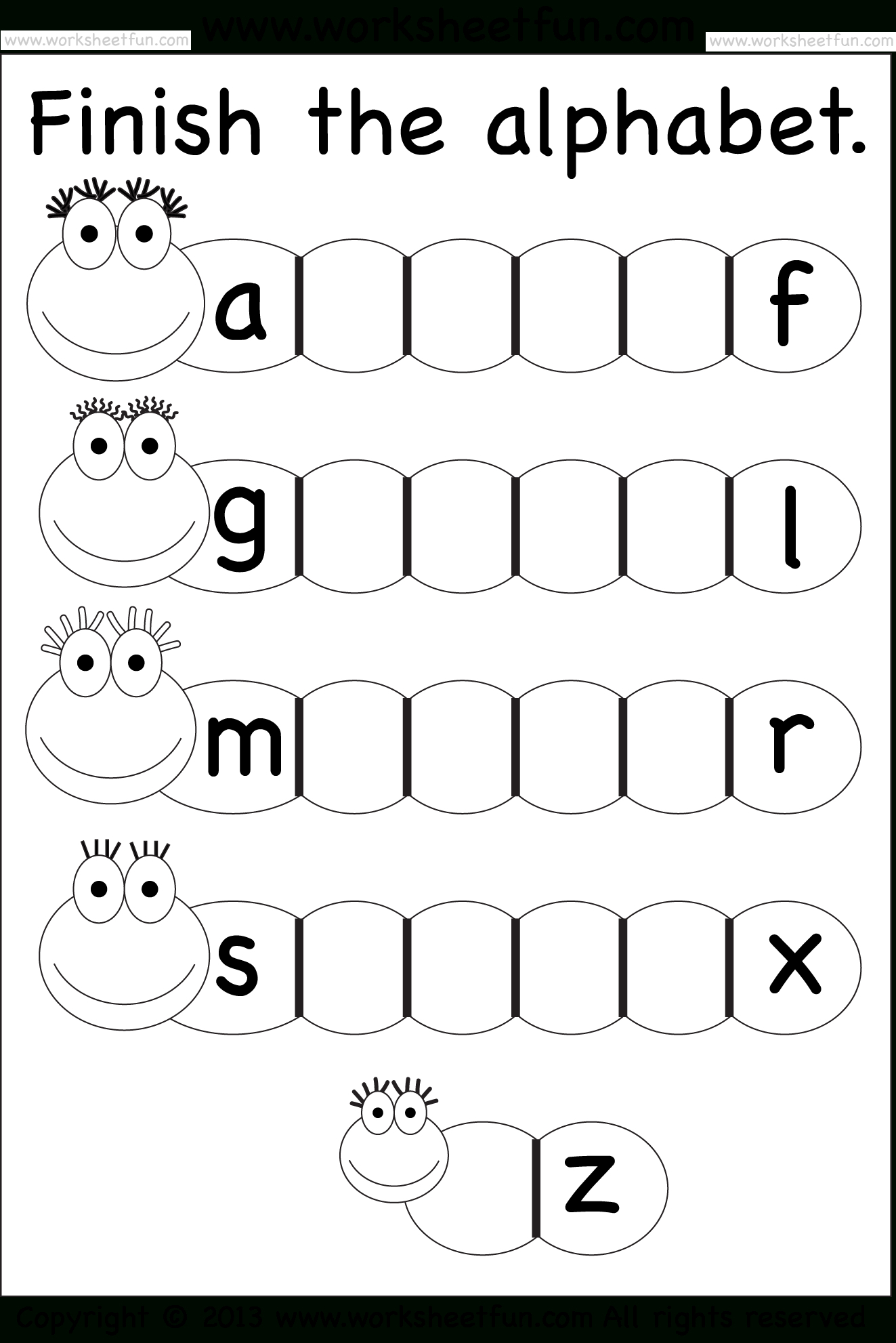 worksheet for grade 1 alphabet
