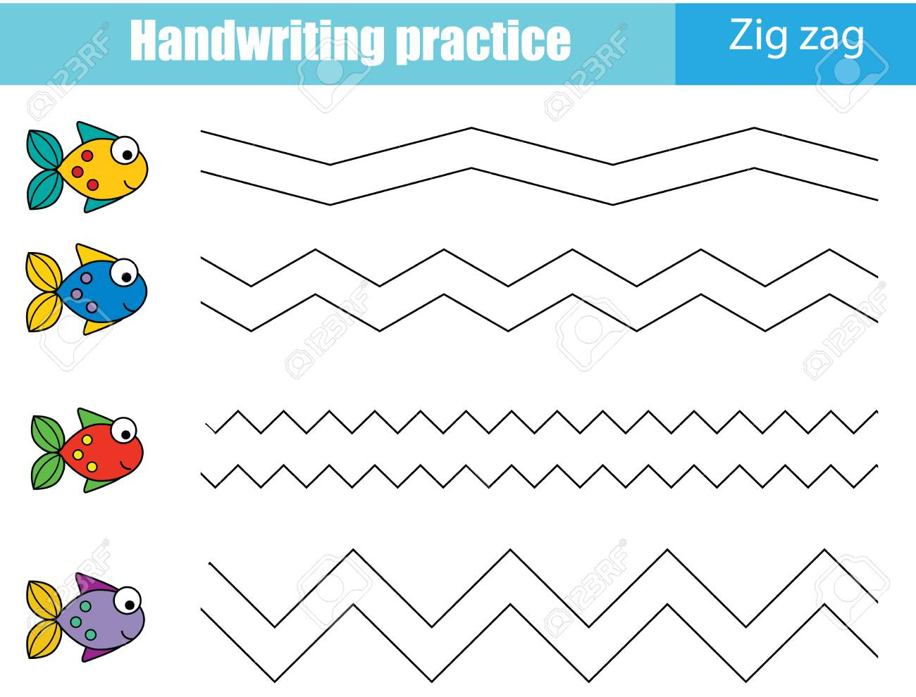 Handwriting Practice Sheet. Educational Children Game, Printable..