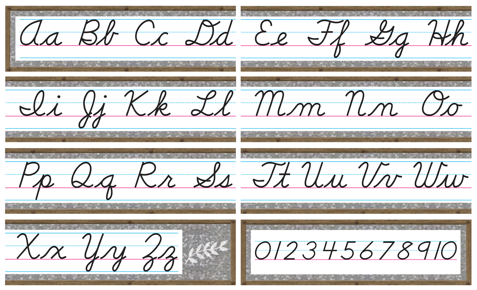Cursive Alphabet Printable Chart 93E