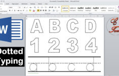 How To Make Dotted Typing Design In Microsoft Word inside Alphabet Tracing Letters Font