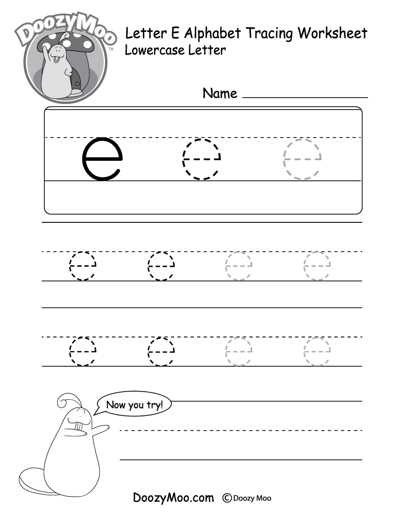 Kids Can Trace The Small Letter &quot;e&quot; In Different Sizes In with Letter E Worksheets Printable