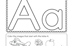 Kindergarten Letter A Coloring Worksheet Printable with Alphabet Worksheets Letter A