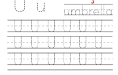 Kindergarten Letter U Writing Practice Worksheet Printable in Letter U Worksheets For Preschool