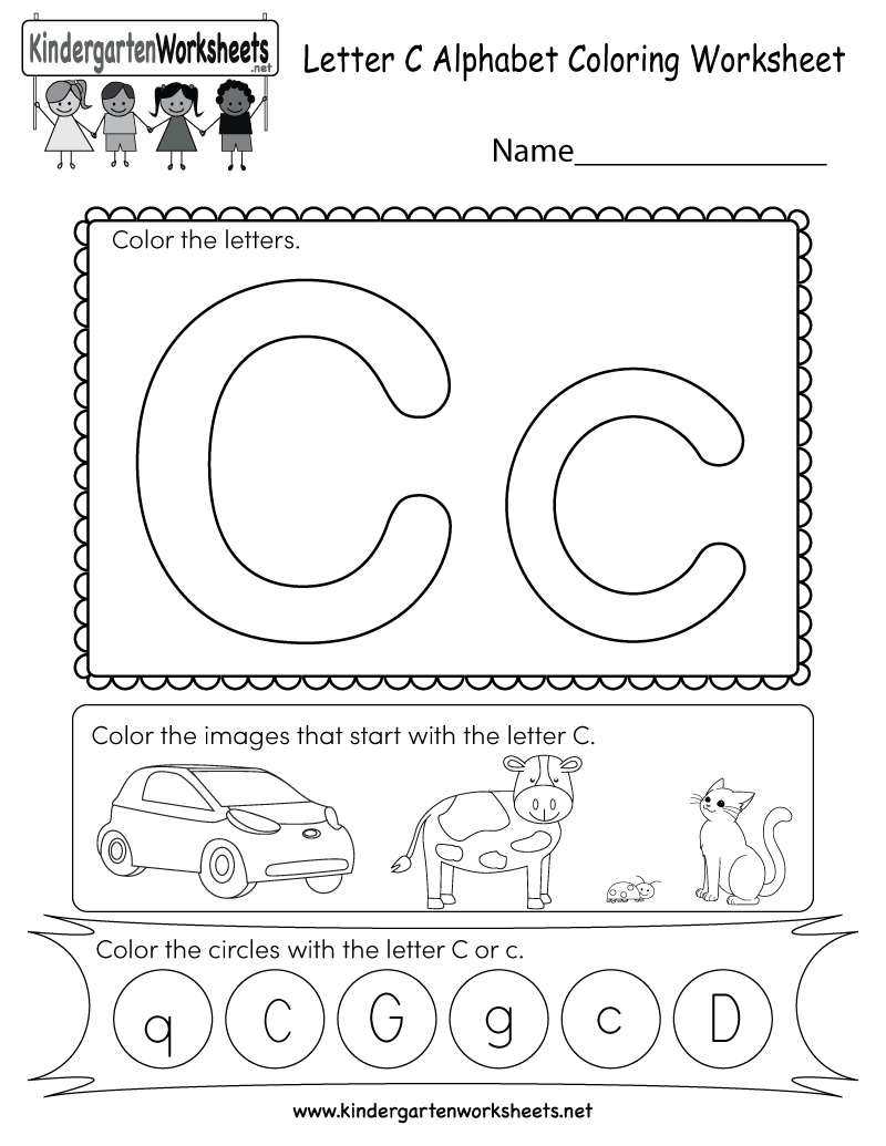 Letter C Coloring Worksheet - Free Kindergarten English with Letter C Worksheets Free