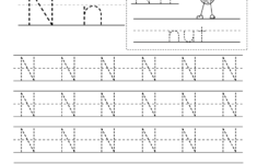 Letter N Writing Practice Worksheet - Free Kindergarten