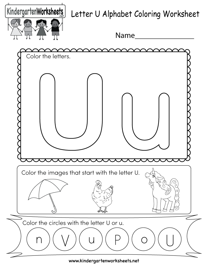 Letter U Coloring Worksheet - Free Kindergarten English with regard to Letter U Worksheets Free Printable