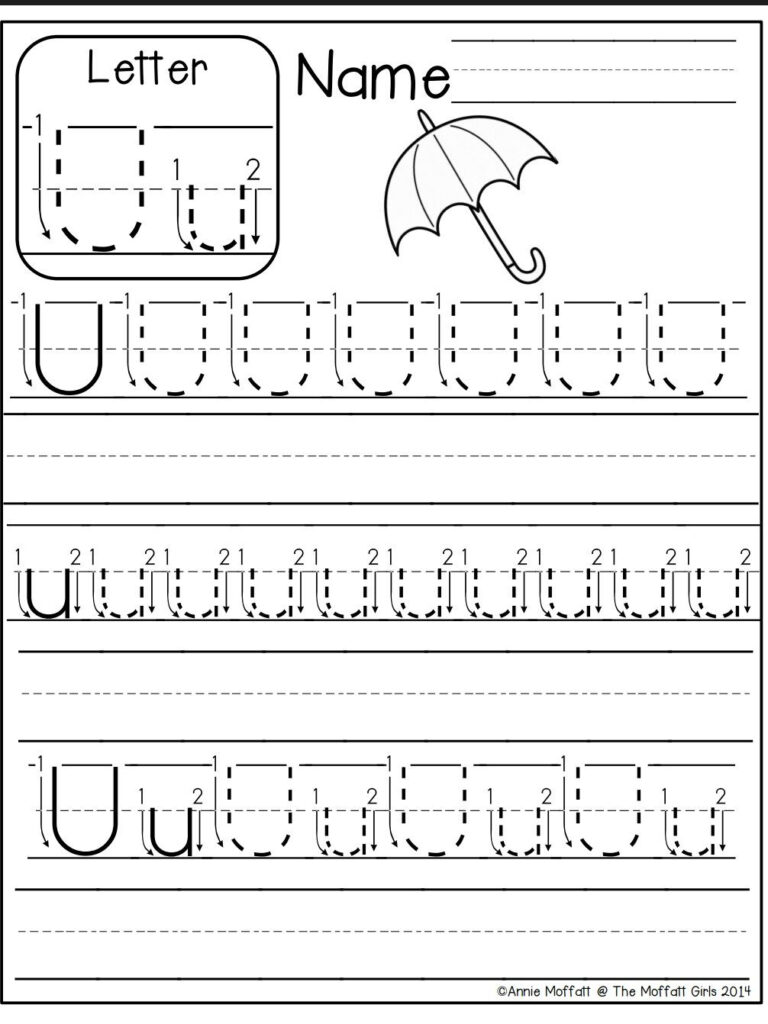 Letter U Worksheet | Kindergarten Worksheets Printable Throughout Letter U Worksheets For Preschool