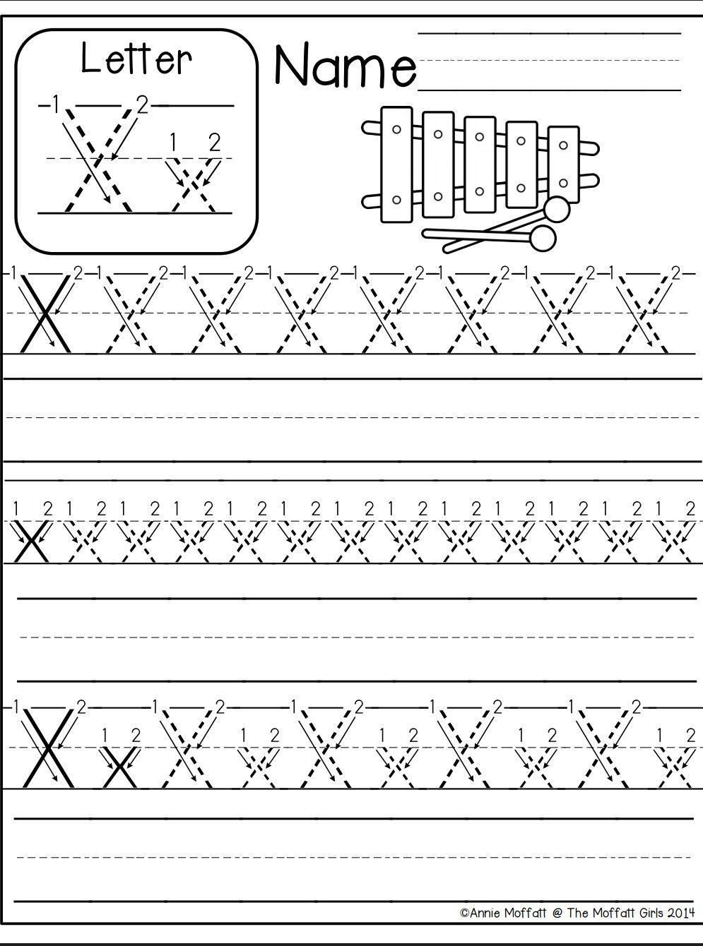 Letter X Tracing Worksheets Preschool AlphabetWorksheetsFree