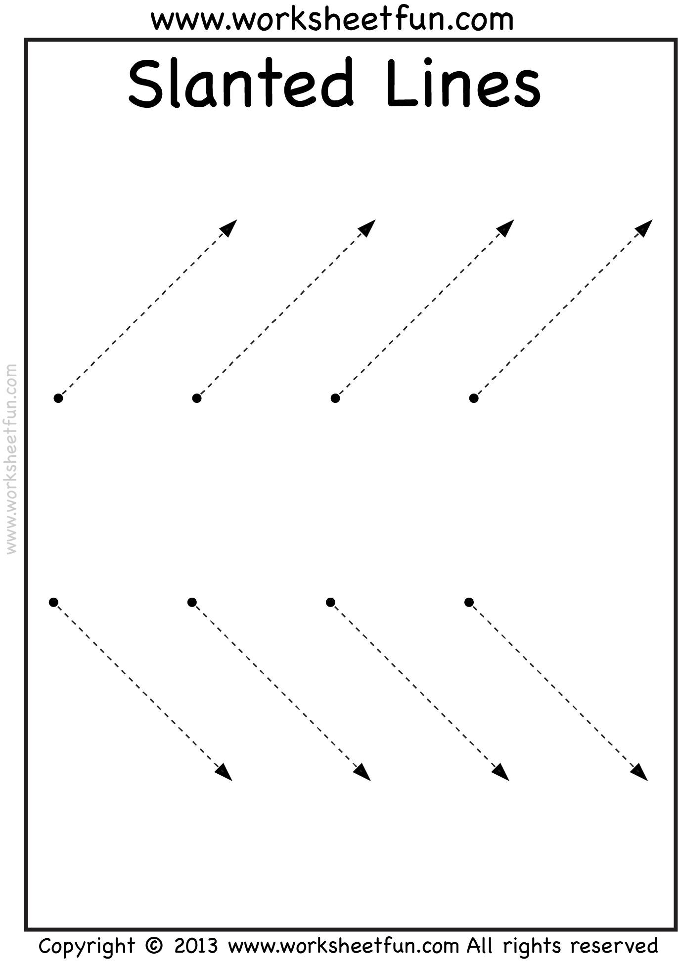 Tracing Diagonal Lines Worksheets For Preschool 