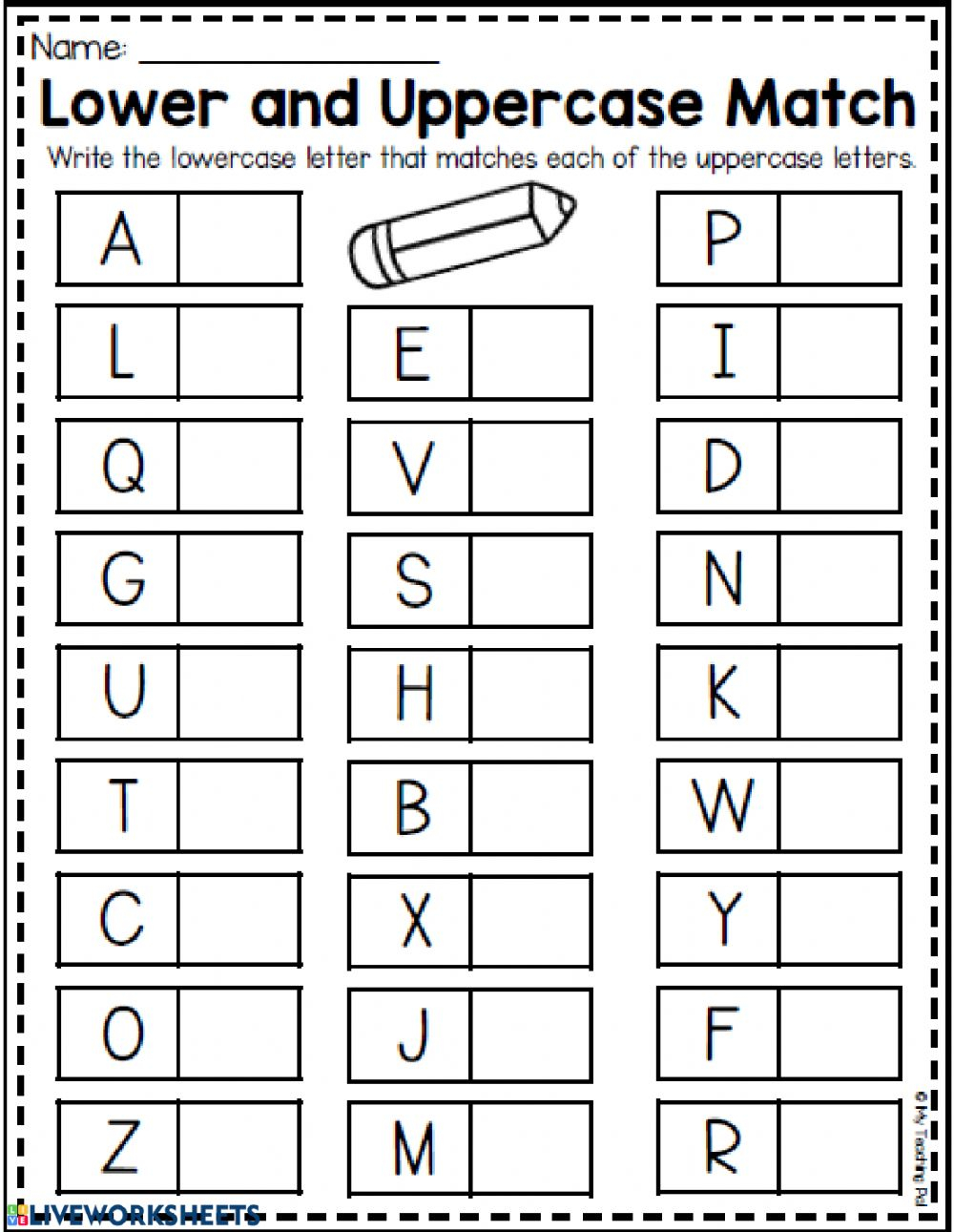 View 10 Match The Uppercase And Lowercase Letter Worksheet Pictures Small Letter Worksheet