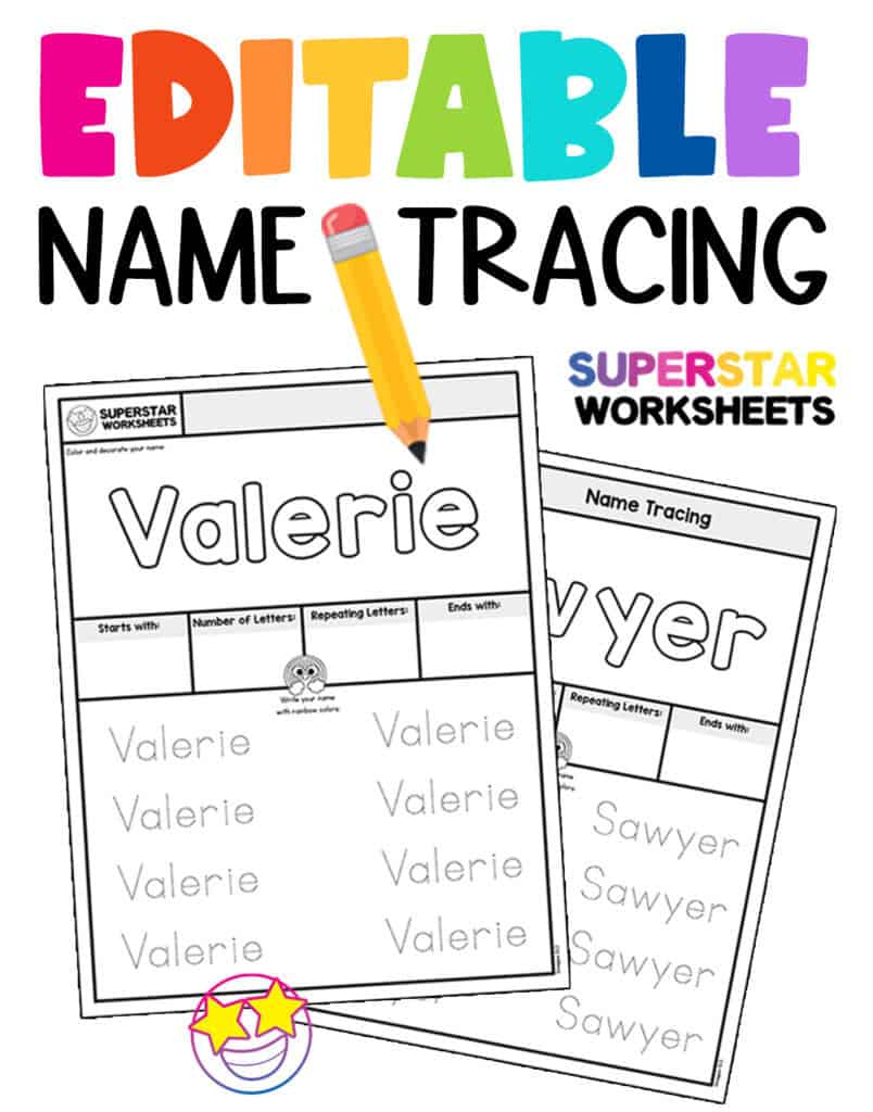 Name Tracing Worksheets - Superstar Worksheets intended for Name Tracing Editable Sheets