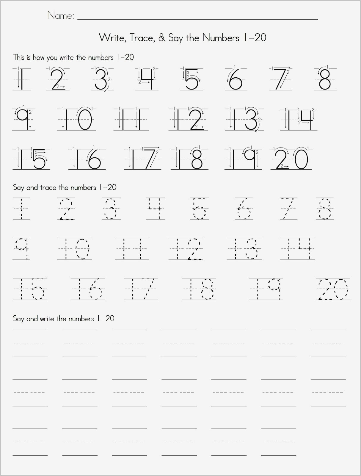 Free Printable Number Tracing Worksheets 1 20 AlphabetWorksheetsFree