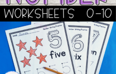 Preschool Number Worksheets (1-10) in Tracing Name James