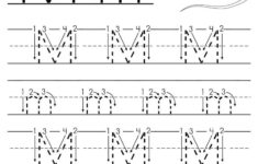 Printable Letter M Tracing Worksheet With Number And Arrow