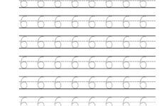 Printable_Tracing_Number_6 1,240×1,754 Pixels