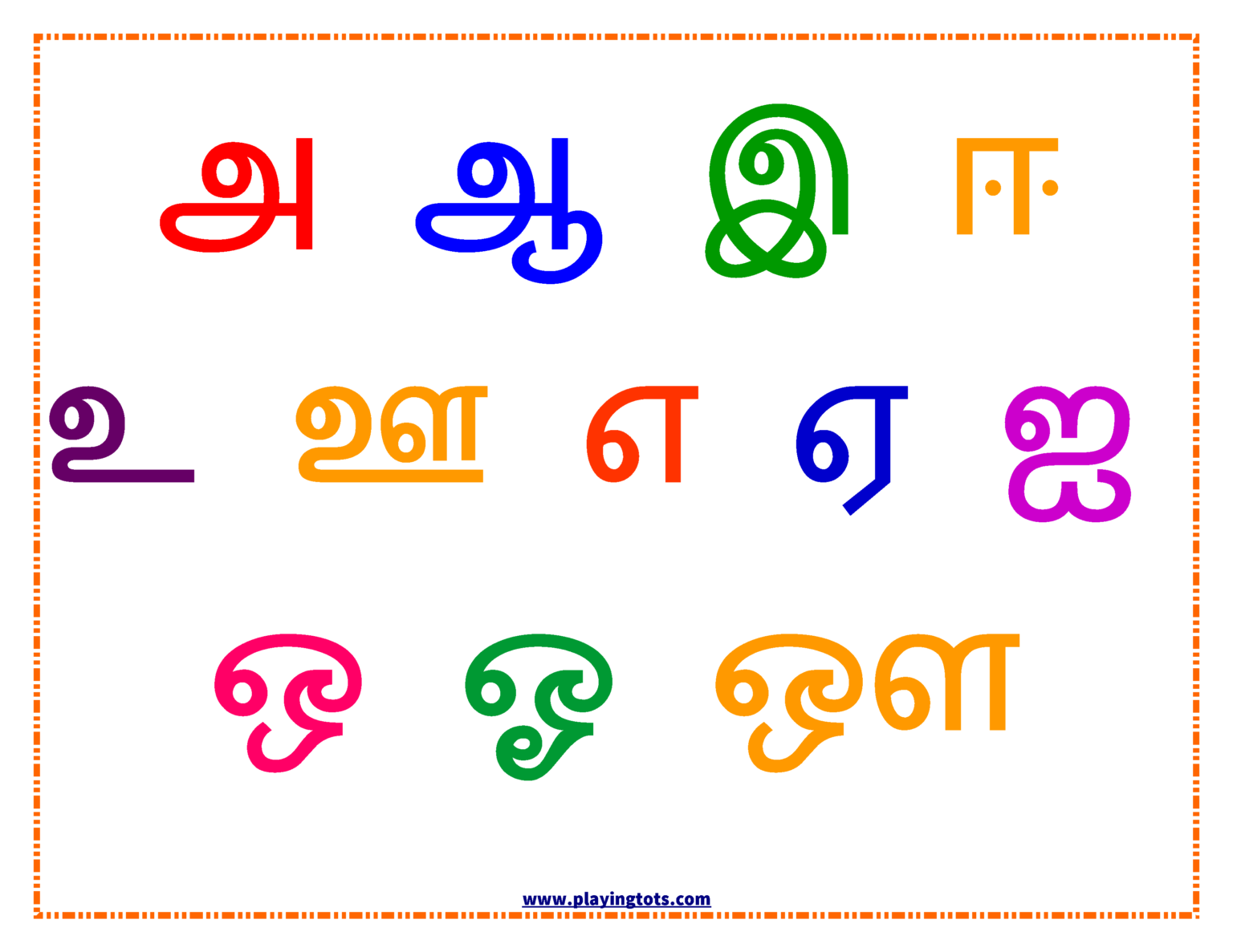 Scientific Uyirmei Eluthukkal Tamil Alphabet Chart For Kids ...