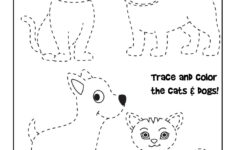 Trace And Color The Animals Worksheet | Woo! Jr. Kids Activities