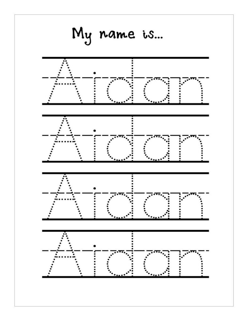 Dotted Name Tracing Worksheets AlphabetWorksheetsFree