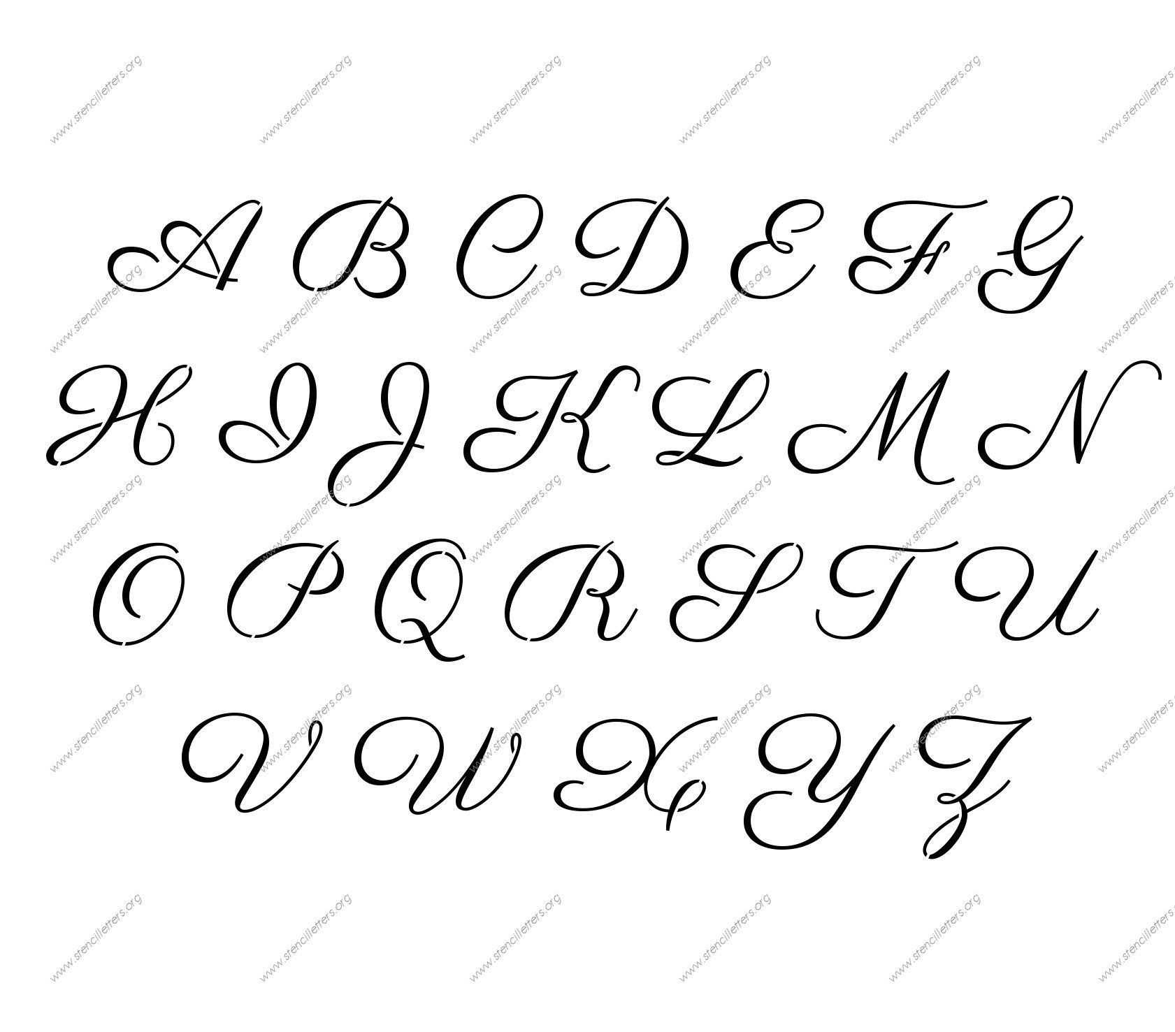 Cursive Letter Stencils Free Printable Templates