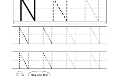 Uppercase Letter N Tracing Worksheet - Doozy Moo