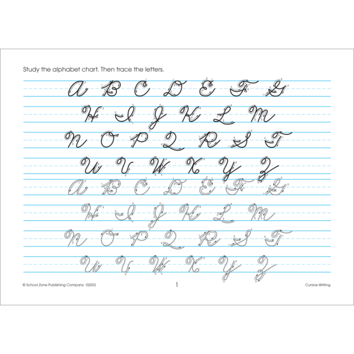 Worksheet Cursive Writing Alphabet Template Printable