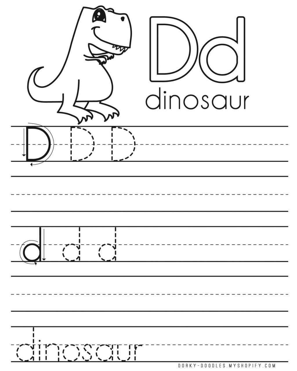 Free Printable Letter D Worksheets For Kindergarten - Printable Cards